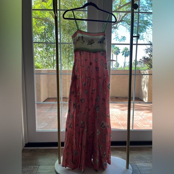 NWOT ALEMAIS printed linen midi dress US size 4 - Picture 6 of 8